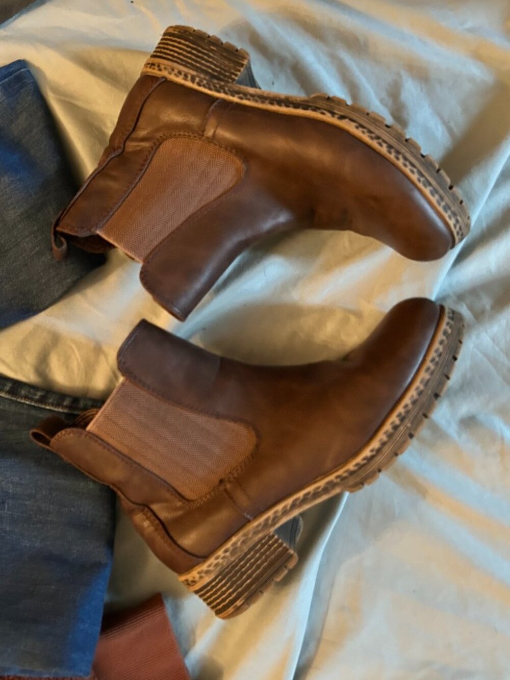 size 10 womens brown faux leather ankle boots ten shoes
